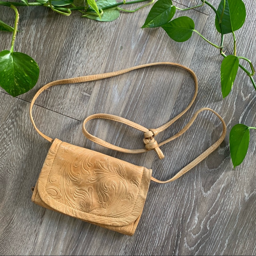 Vintage genuine cowhide leather crossbody bag/wallet